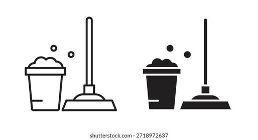Symbol für Mopreinigung. Symbol, Logo-Abbildung. Grafiksymbolsatz
