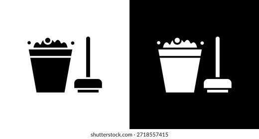 Mop cleaning icon vector illustration - high quality black style vector icons