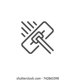 Mop cleaning line icon