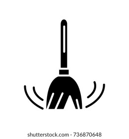 mop cleaning service icon, vector illustration, black sign on isolated background