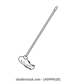 mop, cleaning supply on white background