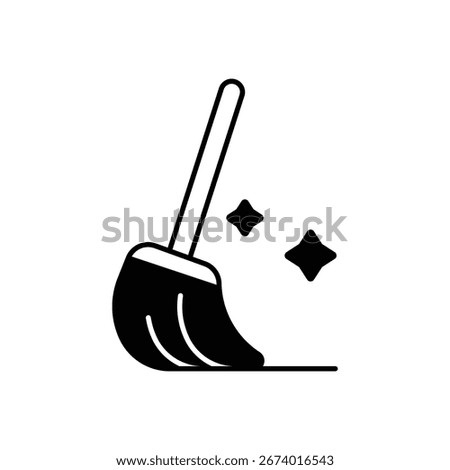 Mop Cleaning Tool Fill Icon: Floor Cleaning and Housework