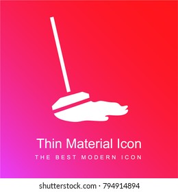 Mop cleaning tool for house floors red and pink gradient material white icon minimal design