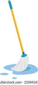 Mop cleaning vector icon isolated on white background