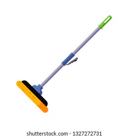 Mop for cleaning window. Brush, sponge, handle. Cleaning concept. Vector illustration can be used for topics like household, housekeeping, maintenance