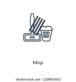 Mop concept line icon. Linear Mop concept outline symbol design. This simple element illustration can be used for web and mobile UI/UX.