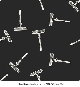 mop doodle seamless pattern background