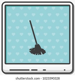 Mop flat vector icon. Floor cleaning object.