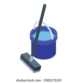 Mop floor cleaning icon. Isometric of Mop floor cleaning vector icon for web design isolated on white background