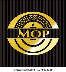 Mop gold emblem or badge