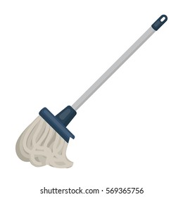 Mop icon in cartoon style isolated on white background. Cleaning symbol stock vector illustration.