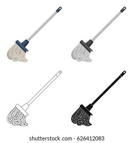 Mop icon in cartoon style isolated on white background. Cleaning symbol stock vector illustration.