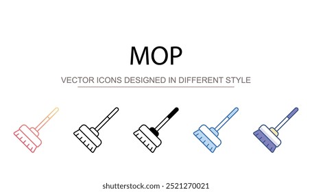 Mop icon design with white background stock illustration