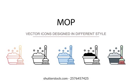 Mop icon design with white background stock illustration