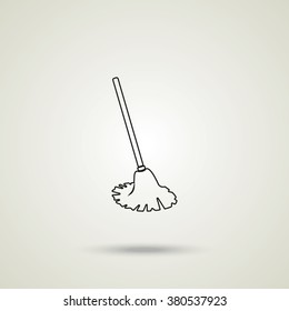 Mop icon. Floor cleaning object.