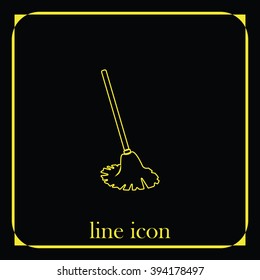 Mop icon. Floor cleaning object.