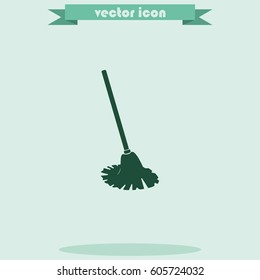 Mop icon. Floor cleaning object.
