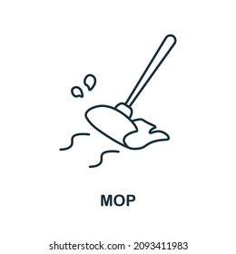 Mop icon. Line element from cleaning collection. Linear Mop icon sign for web design, infographics and more.
