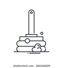 Mop icon, linear isolated illustration, thin line vector, web design sign, outline concept symbol with editable stroke on white background.