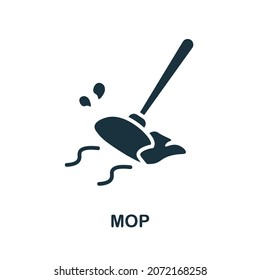 Mop icon. Monochrome sign from cleaning collection. Creative Mop icon illustration for web design, infographics and more