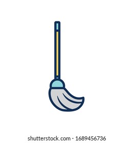 mop icon over white background, line fill style, vector illustration
