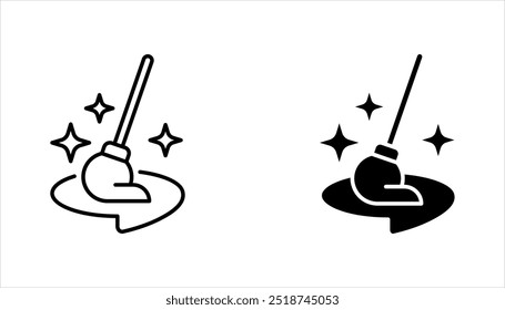 mop icon set. Floor mop icons. Cleaning symbol vector illustration on white background