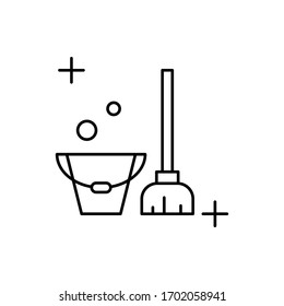 Mop icon. Simple line, outline vector elements of housework for ui and ux, website or mobile application