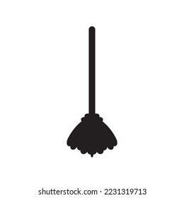 Mop icon. Simple style Halloween holiday poster background symbol. Mop brand logo design element. Mop t-shirt printing. Vector for sticker.