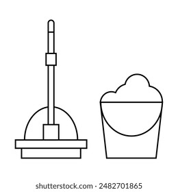 Mop icon vector on white background