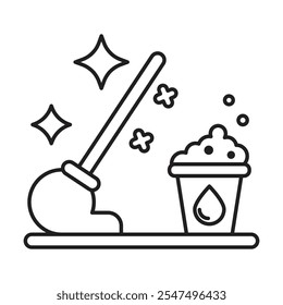 Mop icon vector on white background