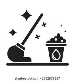 Mop icon vector on white background