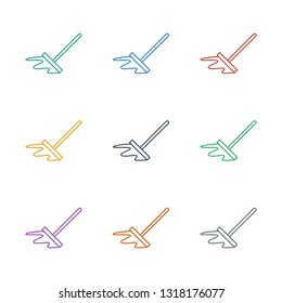 mop icon white background. Editable line mop icon from cleaning. Trendy mop icon for web and mobile.