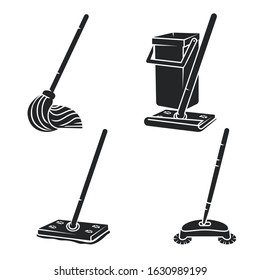 Mop icons set. Simple set of mop vector icons for web design on white background