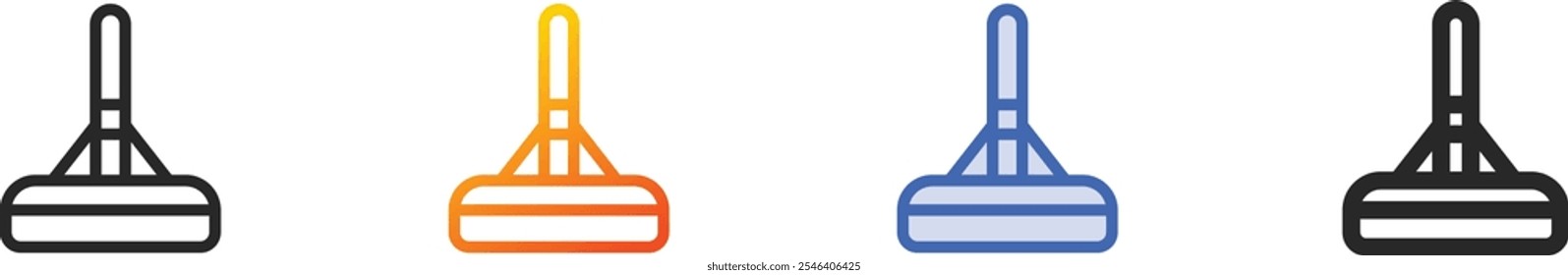 mop icon.Thin Linear, Gradient, Blue Stroke and bold Style Design Isolated On White Background