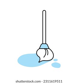 Mop Illustration Icon Isolated On White Background