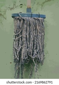 Mop illustration vector close up.