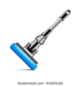 Mop isolated on white photo-realistic vector illustration