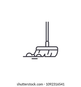 Mop linear icon concept. Mop line vector sign, symbol, illustration.