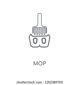 Mop linear icon. Mop concept stroke symbol design. Thin graphic elements vector illustration, outline pattern on a white background, eps 10.