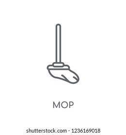 Mop linear icon. Modern outline Mop logo concept on white background from cleaning collection. Suitable for use on web apps, mobile apps and print media.