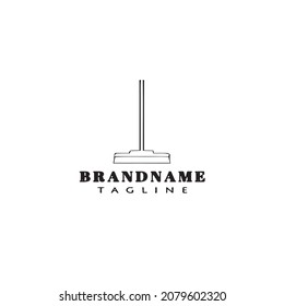icono de diseño de dibujos animados del logotipo mop plantilla negra ilustración vectorial aislada moderna