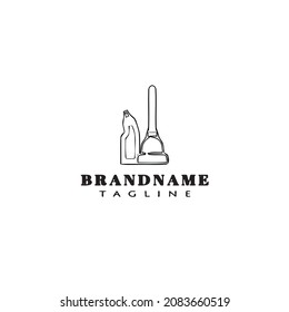 mop logo cartoon design icon black template modern isolated illustration
