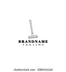 mop logo cartoon design icon black modern isolated vector illustration