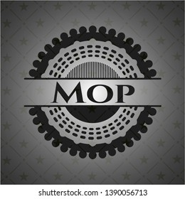 Mop realistic black emblem. Vector Illustration. Detailed.