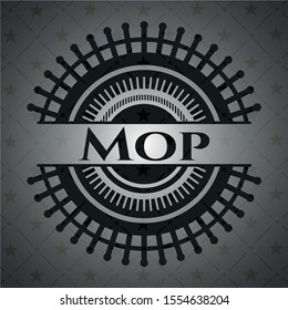 Mop realistic dark emblem. Vector Illustration. Detailed.