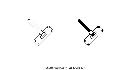 mop set icon with white background vector stock illustration