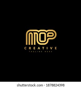 MOP Striped Combination Logo. Typography for Company and Business Logo.