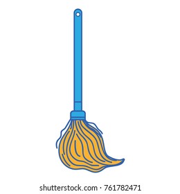 mop sweep object to clean the house vector illustration