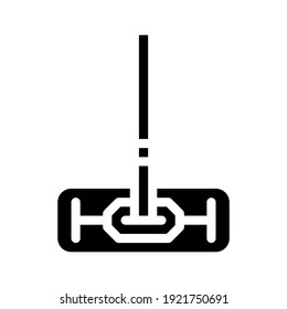 mop tool glyph icon vector. mop tool sign. isolated contour symbol black illustration