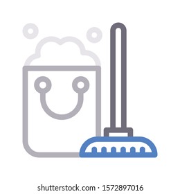 mop vector color line icon 